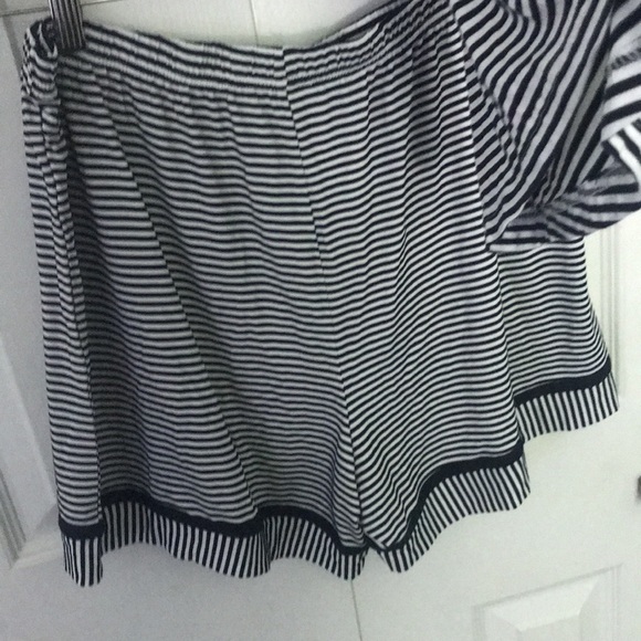 EKOUAER Black and White Stripe Pajama Short Set Size L - Picture 3 of 7
